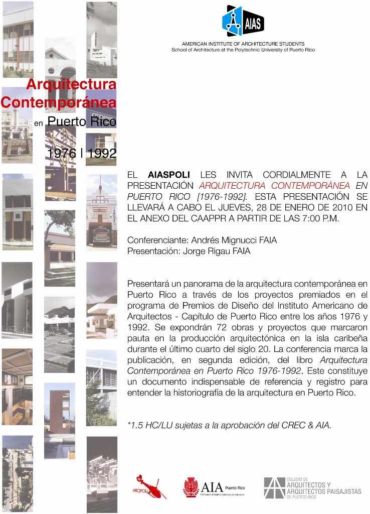 invitación arquitectura contemporanea 24 x 36